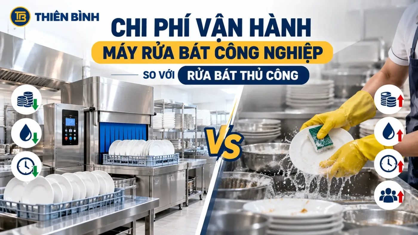 Chi phí vận hành máy rửa bát công nghiệp so với rửa bát thủ công