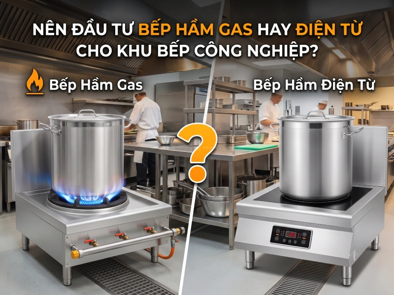 Bếp hầm gas hay bếp điện từ