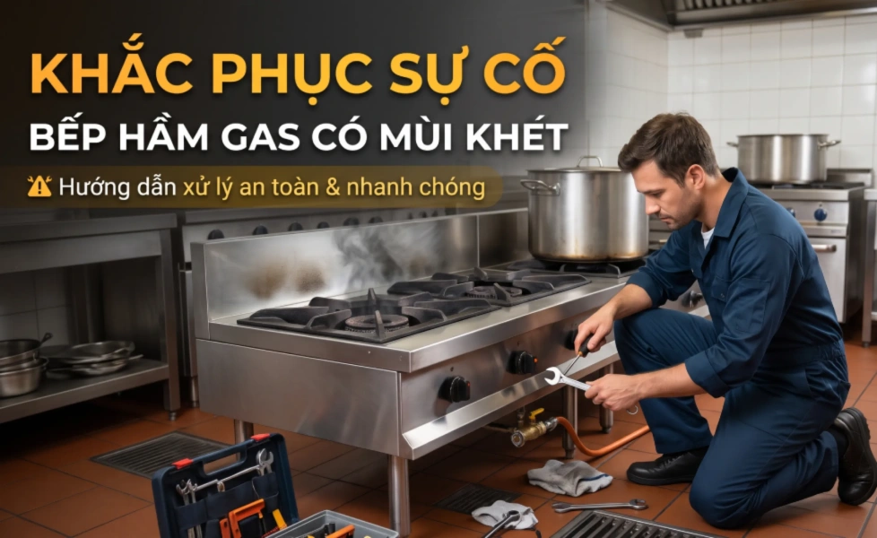 Khắc phục bếp hầm gas có mùi khét