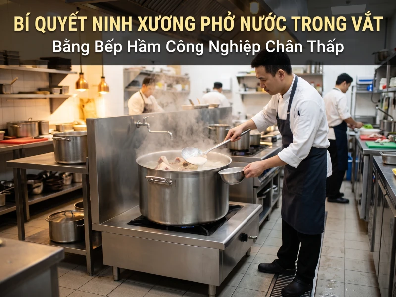 Ninh xương bằng bếp hầm công nghiệp