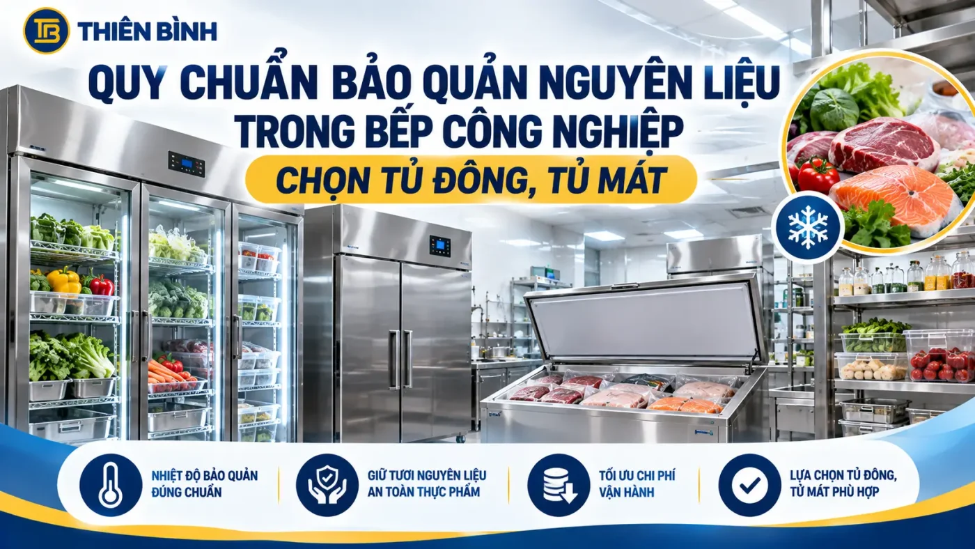 Quy chuẩn bảo quản nguyên liệu trong bếp công nghiệp: Chọn tủ đông, tủ mát