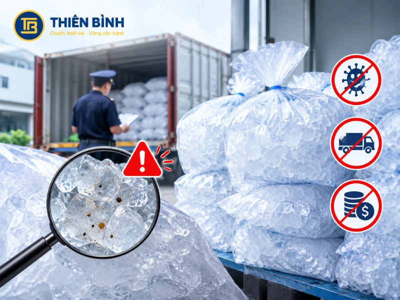 Rủi ro khi dùng đá viên đóng túi mua ngoài