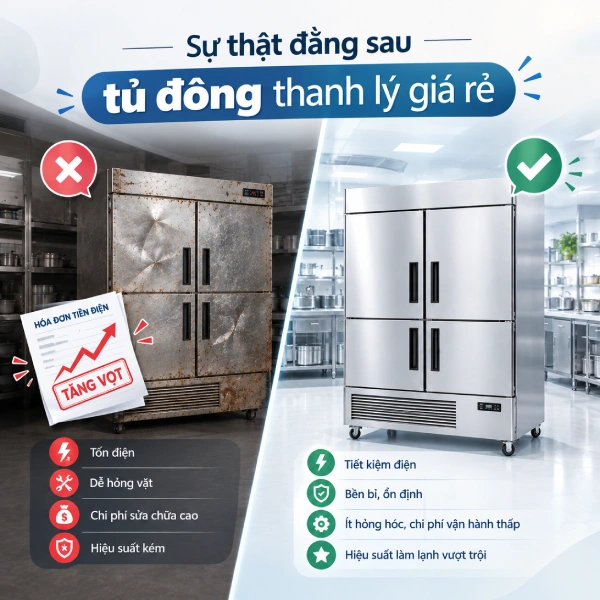 Sự thật đằng sau tủ đông thanh lý giá rẻ