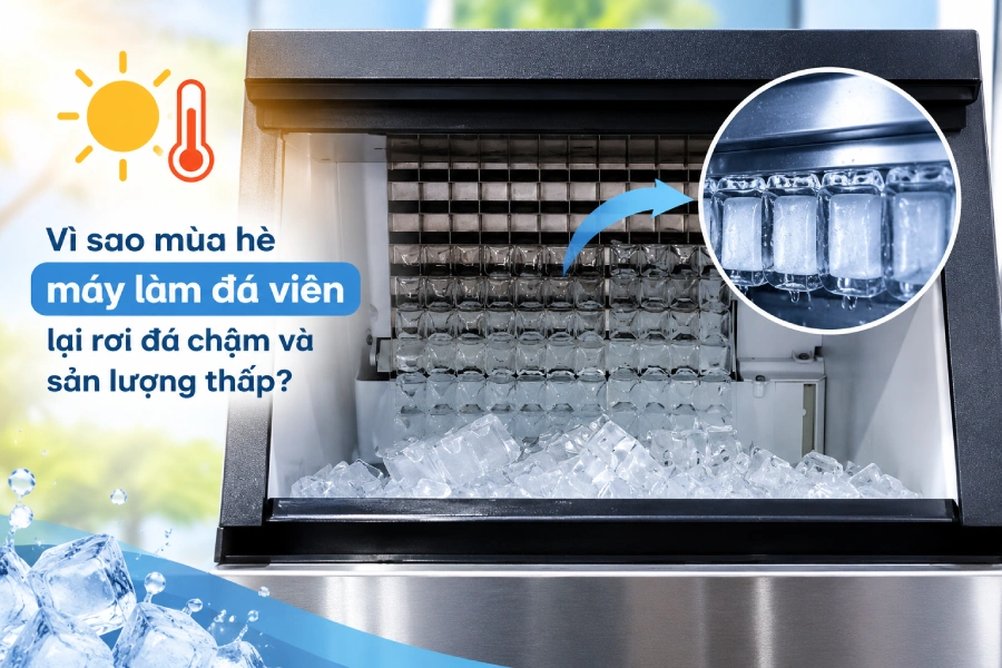 Vì sao máy làm đá viên rơi chậm